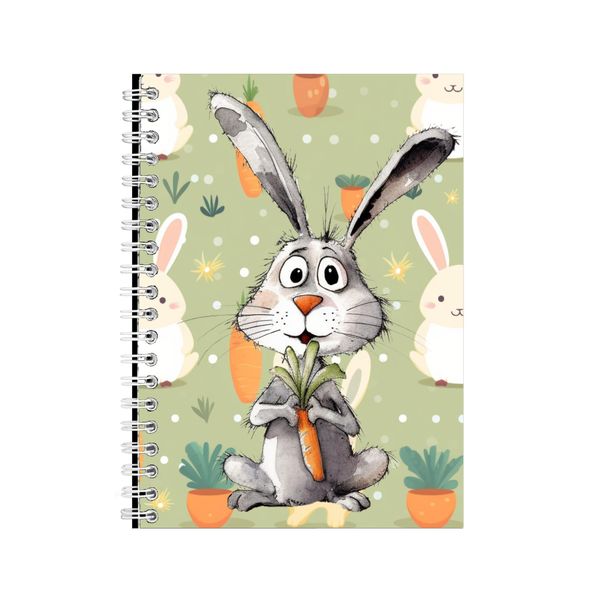 Carrot A5 Notebook Spiral Lined Trendy Easter Graphic Notepad Present 086