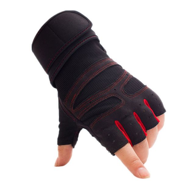 Half finger fitness gloves, silicone anti slip and shockproof palm
