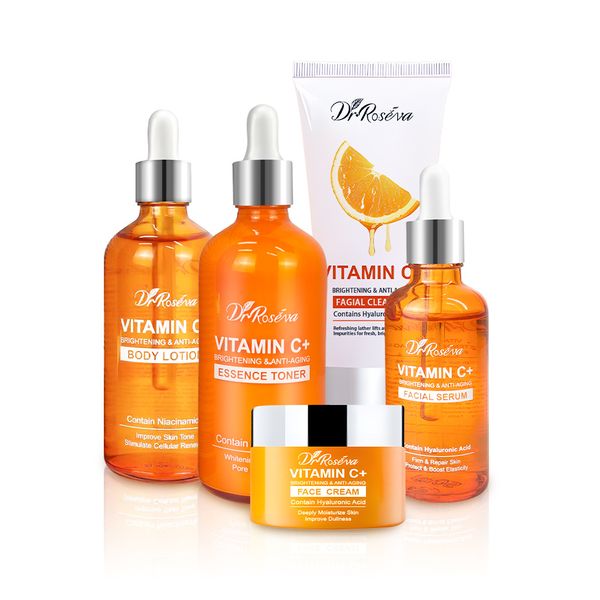 Dr Roseva Vitamin C Skin Care Kit - 5-Piece Hydrating &amp; Brightening Set