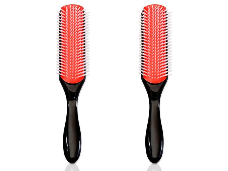 Multi Row Anti-Static Styling Hair Brush - Black (Set of 3)