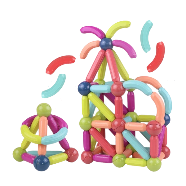 Kids Magnetic Building Shapes - 84 Piece
