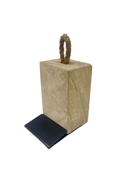 Doorstopper Wood With Metal Plinth And Rope Finish