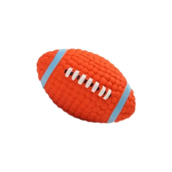 Dog Squeaking Football Chew Toy - Orange