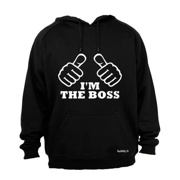 I'm The Boss - Thumbs - Mens - Hoodie - Grey
