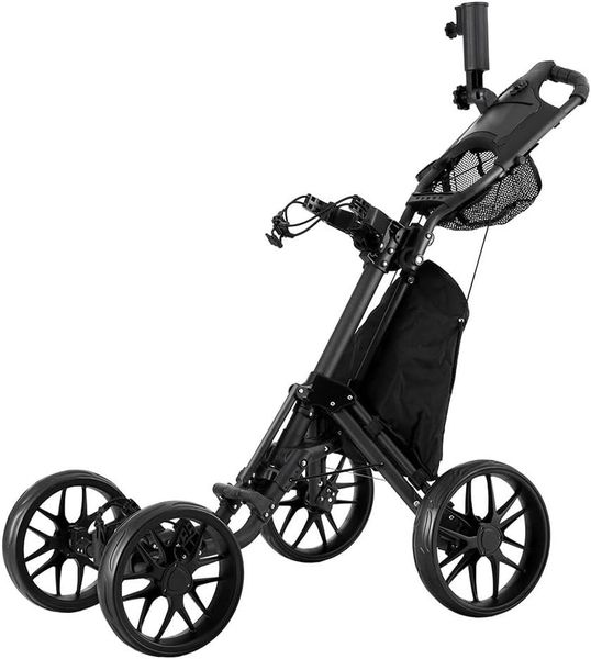 4-Wheel Foldable Golf Push Cart Lightweight Golf Trolley Easy Storage