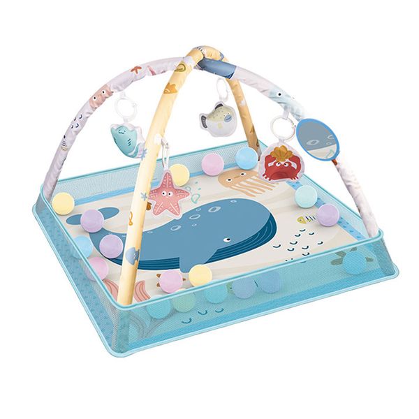 Baby Gym Play Mat Tummy Time Mat with Ocean Balls &amp; Sensory Toys