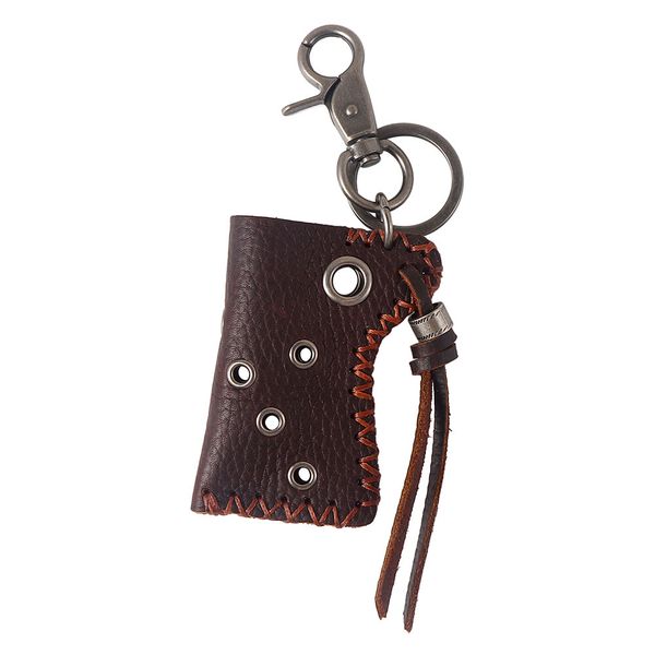 Vintage Leather Lighter Case Keychain Holder Alloy Hook Outdoor Camping