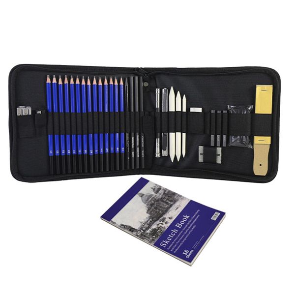 BasicX Professional Sketching Set 35pc with Canvas Bag - Drawing Pencils