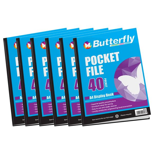 Butterfly Pocket File - A4 50 m 40 Pocket Display Book x 24