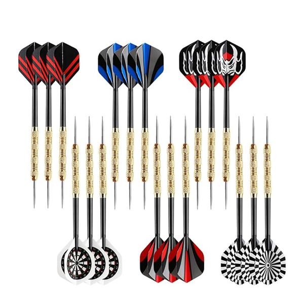 18 Pieces Metal Tip Darts Steel Tip Darts Set Metal Darts for Dartboard
