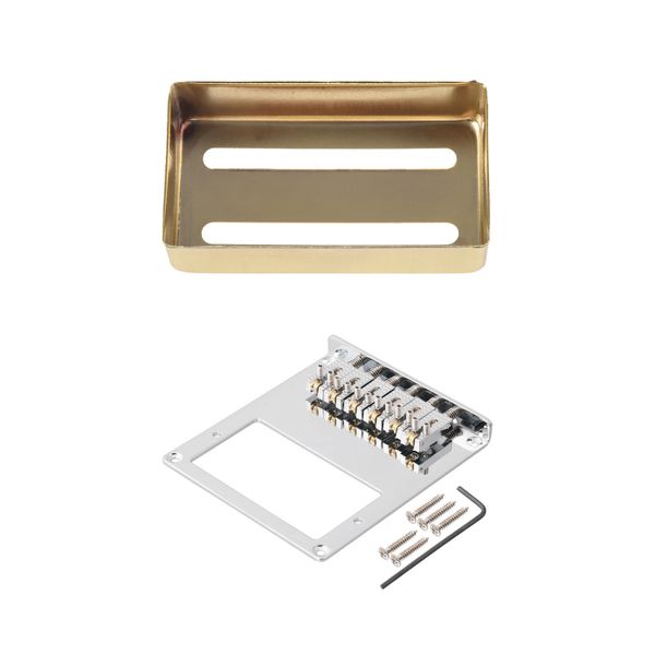 6 String Humbucker Guitar Bridge for Tele Telecaster Guitar (Chrome)