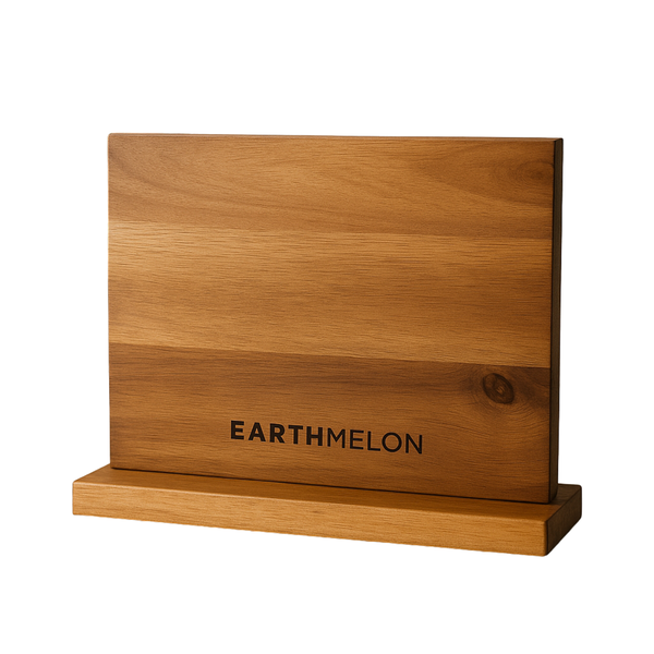 Earthmelon Premium Magnetic Knife Block Acacia Wood Stand