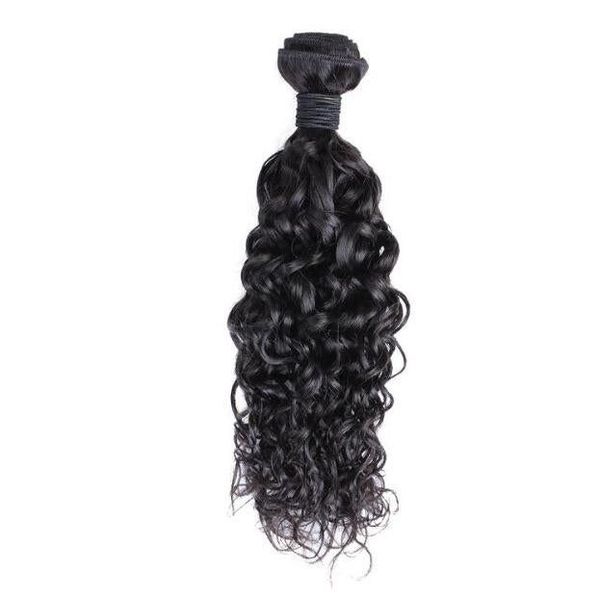 Water Wave Bundle 1 Piece 10A Brazilian Virgin Human Hair Natural Black