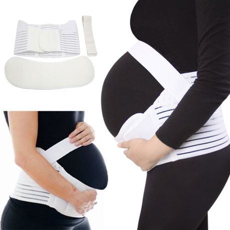 M White Maternity Support Belt Pregnancy Waist Abdomen Belly Back Brace  Band 
