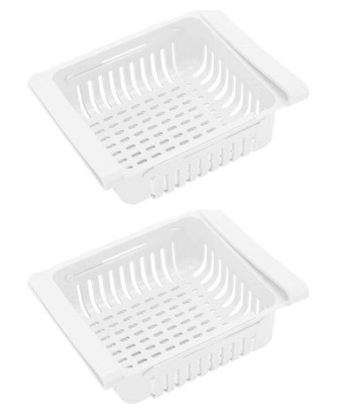 2 Extendable Fridge Storage Baskets