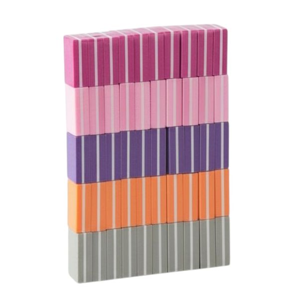 50-Piece Assorted Mini Nail Buffing Blocks for Natural &amp; Acrylic Nails