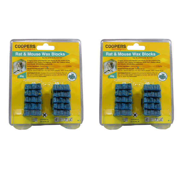 Coopers Rat &amp; Mouse Wax Blocks - 85g - 2 Pack