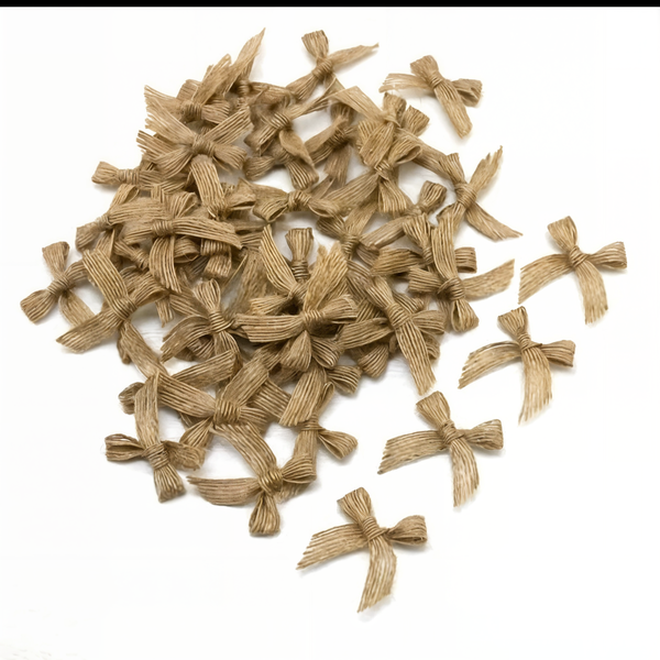 Rustic Linen Gift Bows(50pc)