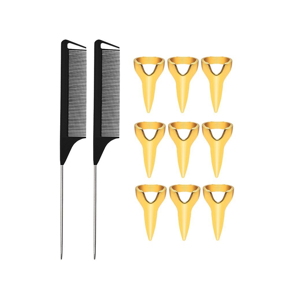 11 Pieces Metal Hair Parting Rings and Hair Styling Combs | Shop Today ...