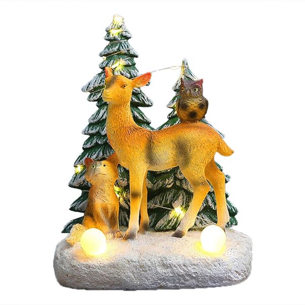 Christmas Decoration Glowing Ornaments Resin Christmas Deer
