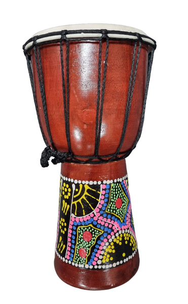 Djembe Drum Painted Sunshine Dots - 30cm x 16cm