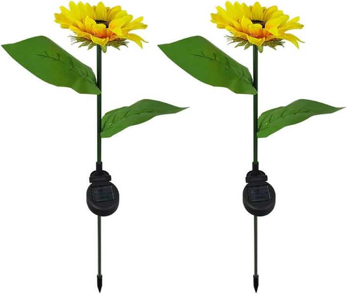 2 Pack Sunflower Solar Garden Decorative Lights Outdoor LED