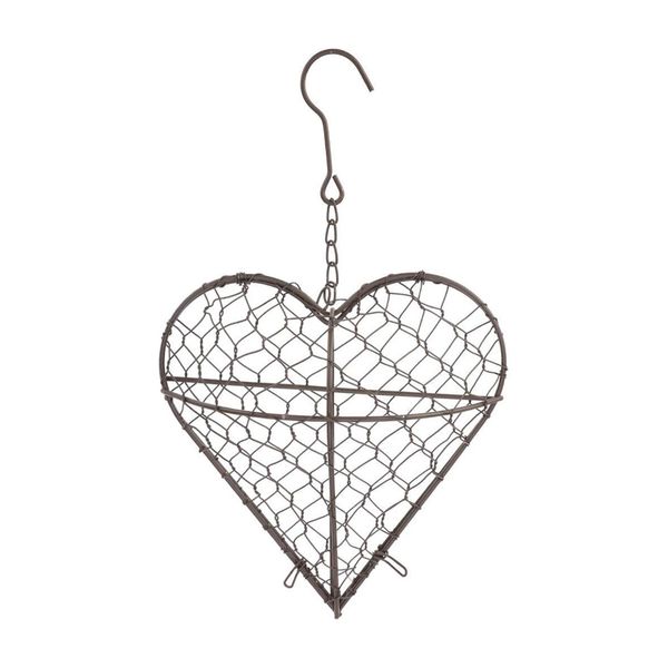 Hanging Planter Holder Heart Shape Succulent Basket Iron Wreath Frame