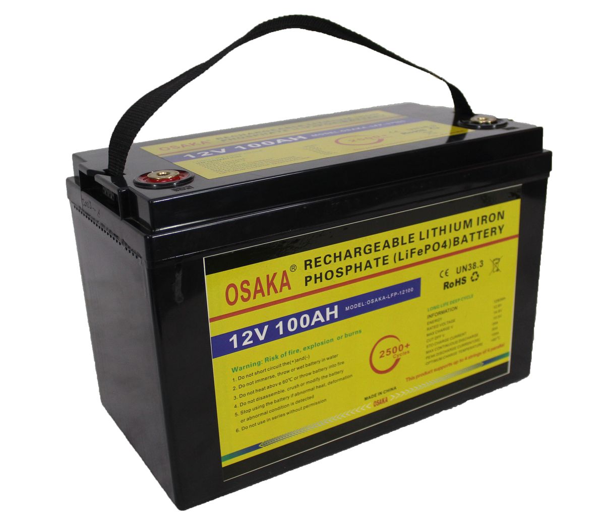 12V 100AH Osaka Rechargeable Lithium Battery (LFP-12100)