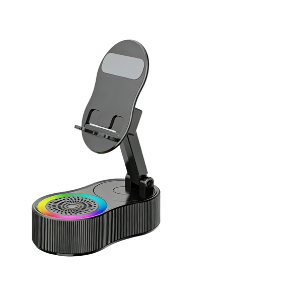 Wireless Charging Power Bank with Bluetooth Speaker and Phone Stand