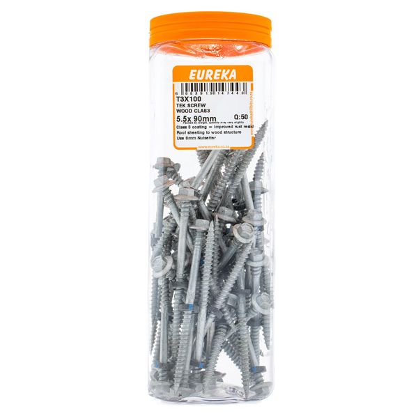 EUREKA Tek Screws Wood Class4 : 5.5 x 90mm Q:50 T3X100