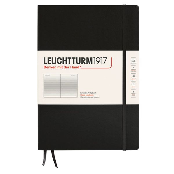 Leuchtturm Notebook Composition B5 Hardcover 123 Numbered Pages Ruled