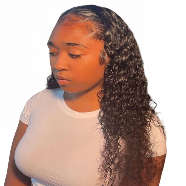 Marigold 18 inch Water Wave Wig - Human Hair with 13x4 Lace Front