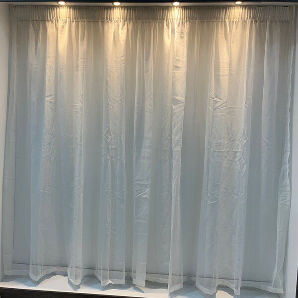 Zaydtex Plain Voile Ready to Hang Curtain- 5mx218cm - Cream