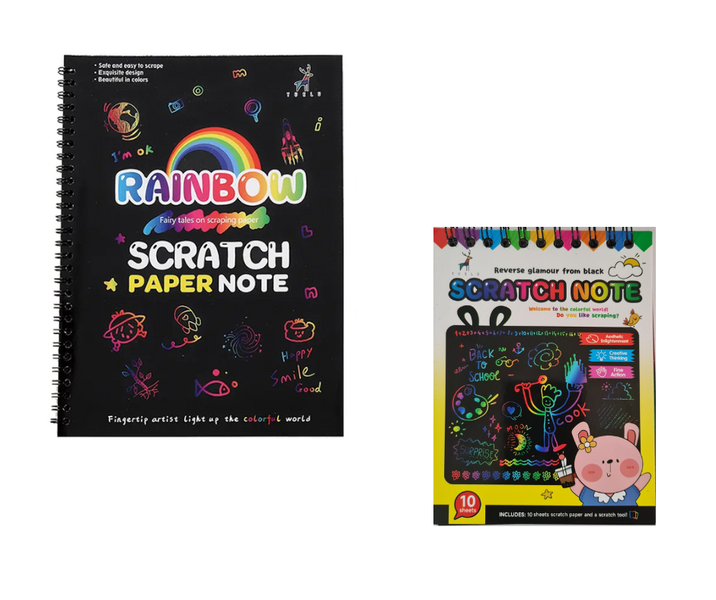 Arts &amp; Crafts Rainbow Magic Scratch Pads kids School project VALUE PACK 12