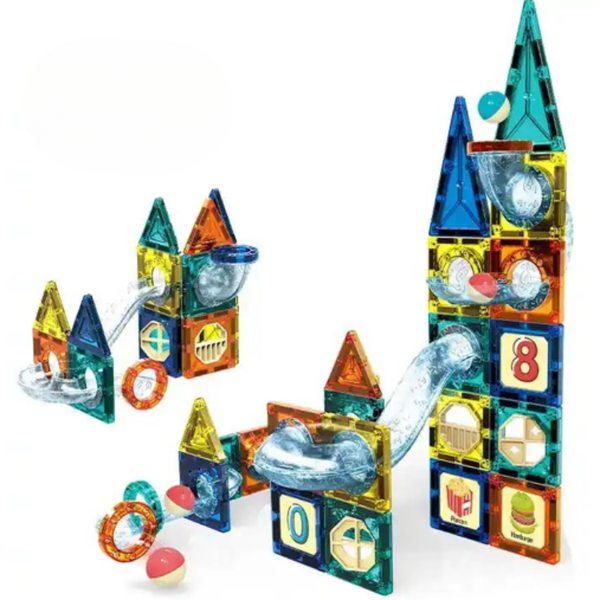 Magnetic Pipeline Building Blocks Kit - 73 Piece