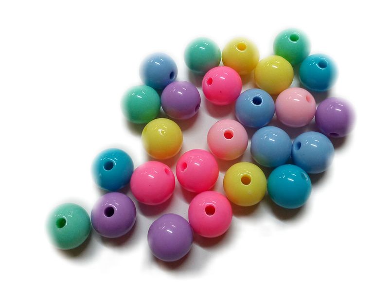 BEAD COOL - Plastic Bead - Mix colour - 140pcs (Dia14mm with 1mm hole)
