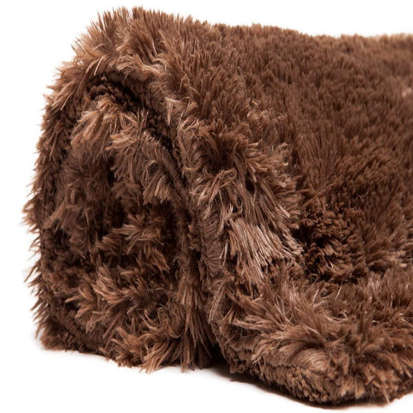 Soft Warm Couch and Bed Fluffy Throws - Brown