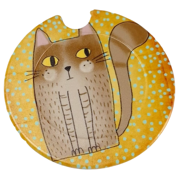 Brown Cat Licence Disk Holder image