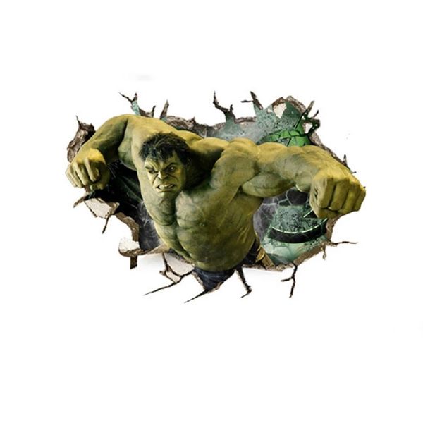 70x50cm - Superhero Wall Stickers 3D - Hulk Wall Decal