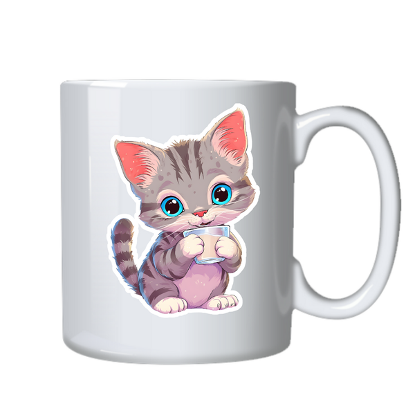 Kitten Cat 15 Kawaii Sticker Theme Mug Cup Birthday Christmas Gift 502