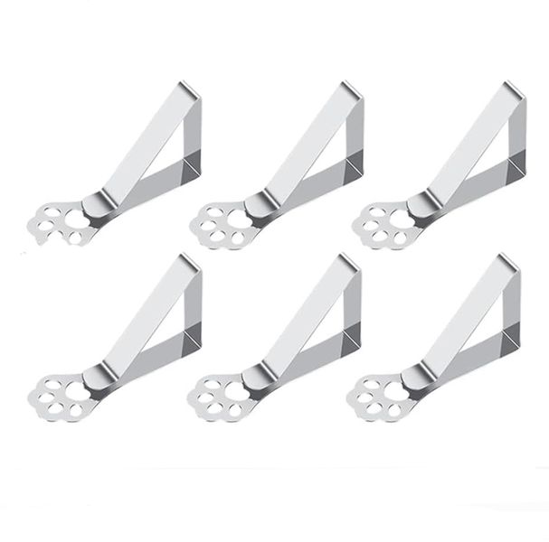 6Pcs Stainless Steel Table Cloth Clips for Thick Tables Terraces and Picnic - 6 Piece