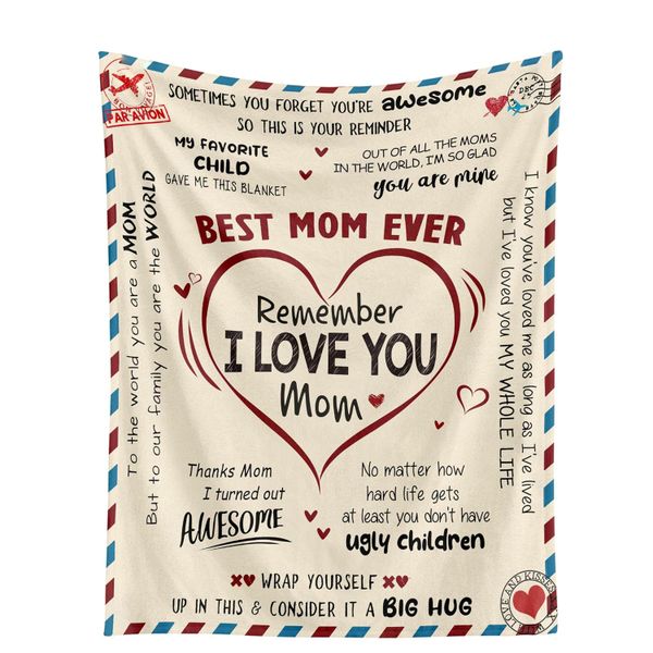 Soft Fleece Throw Blanket, 130 x 150cm Blankets Gifts for Women Mama