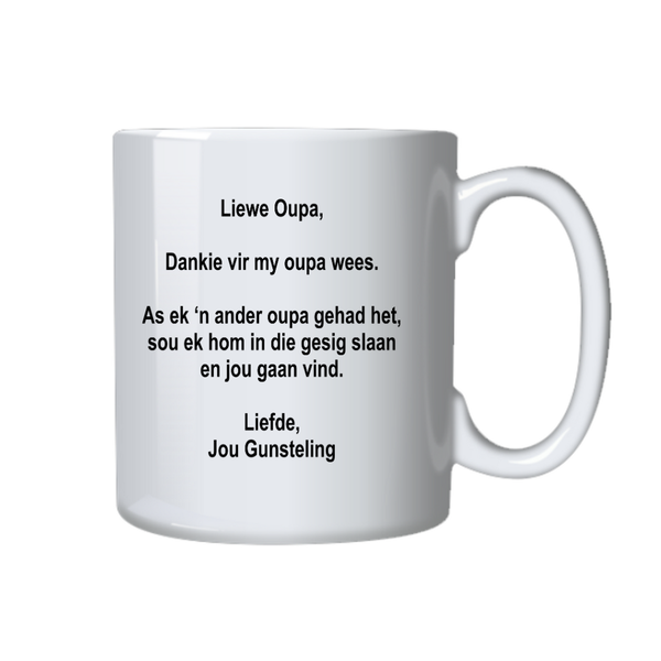 Grandfather Dankie Vir Oupa Wees Fathers Day Birthday Christmas Gift Mug