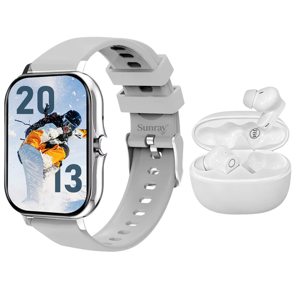 SUNRAY Fitness Watch with Earbuds, Heart Rate Monitor, 120 Sports Modes
