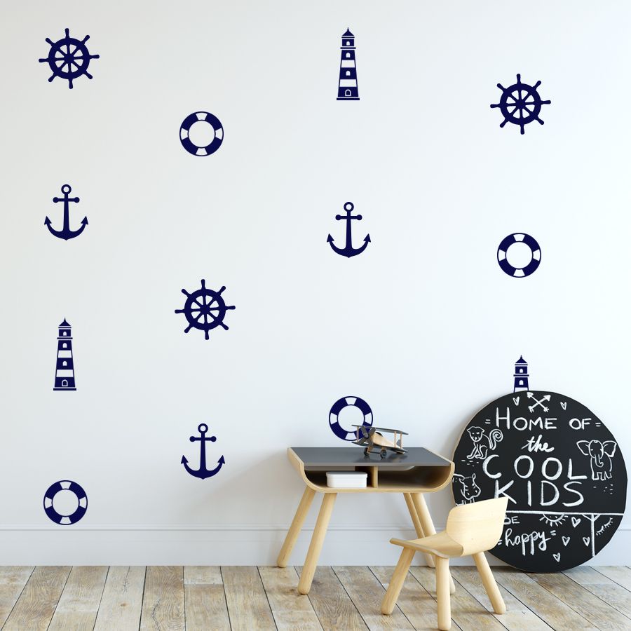 Nautical themed nursery wall decals set of 24 Shop Today. Get it