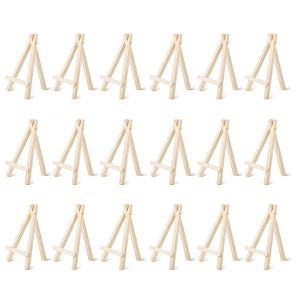 18 Pcs Mini Wood Display Easel Small Wooden Easel