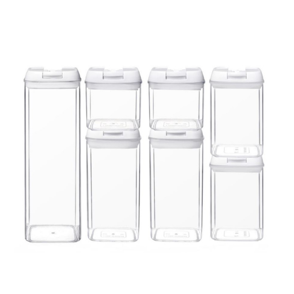 Airtight Sealed Food Storage Container Set 7 Piece - White