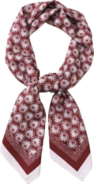 Women Red And White Square Scarf-90x90cm