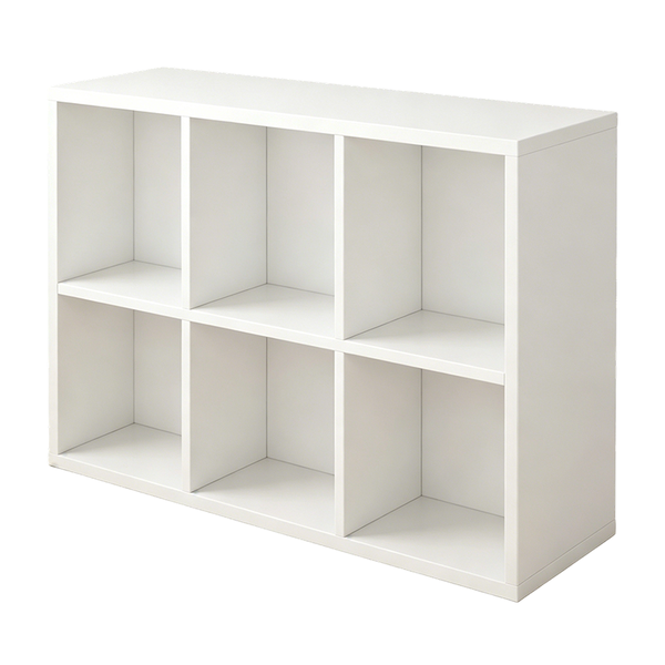 6-Cube White Open Bookcase Storage Display Shelf for Bedroom,Living Room