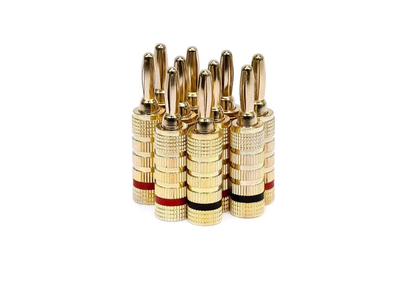 Gold Plated Speaker Banana Plugs - Closed Screw Type